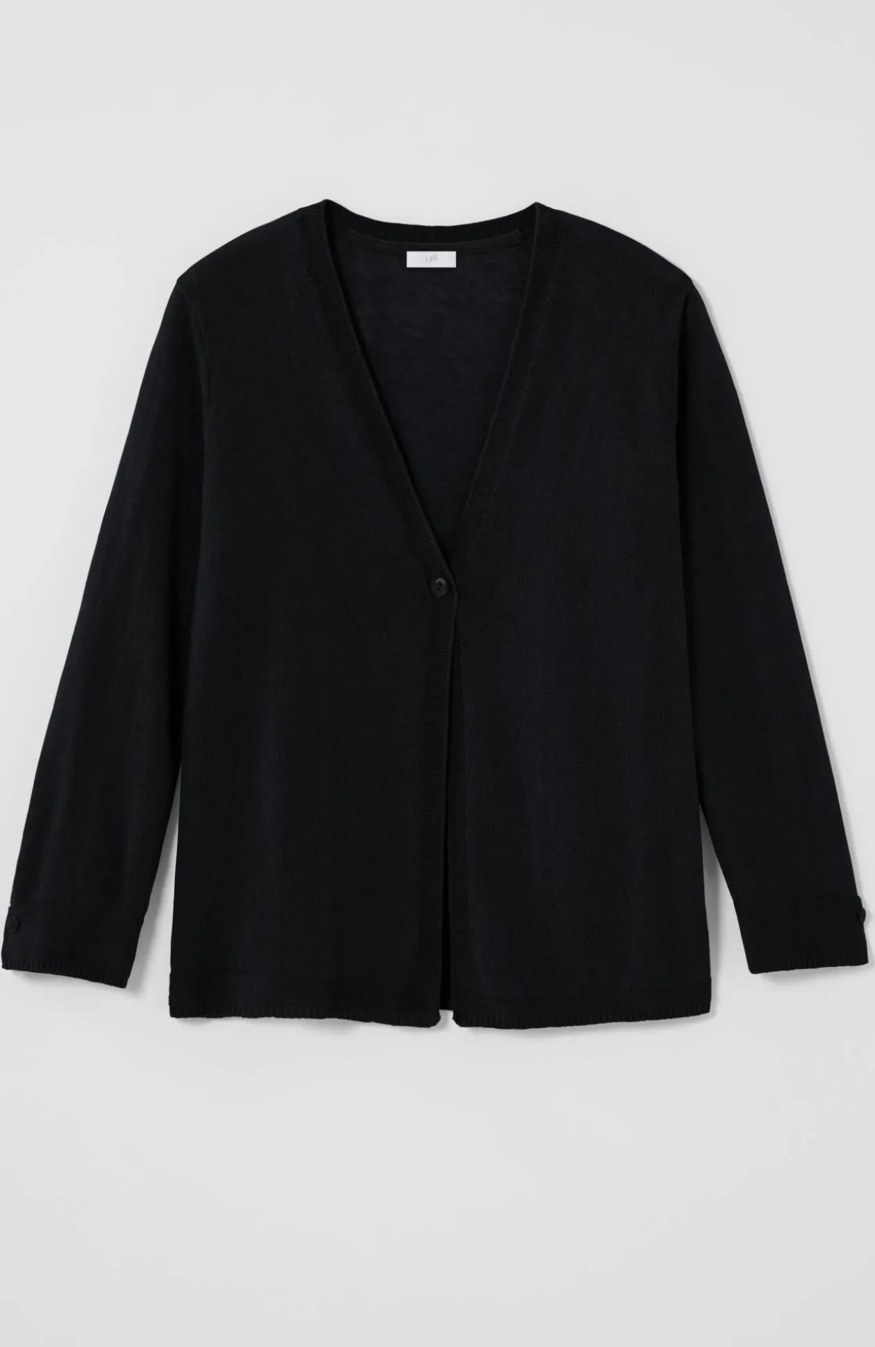 Linen-Blend Single-Button Cardi