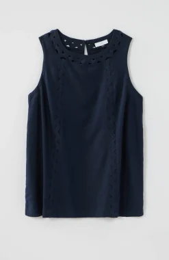 Linen-Blend Sleeveless Top