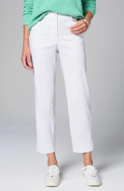Linen-Stretch Straight-Leg Crops