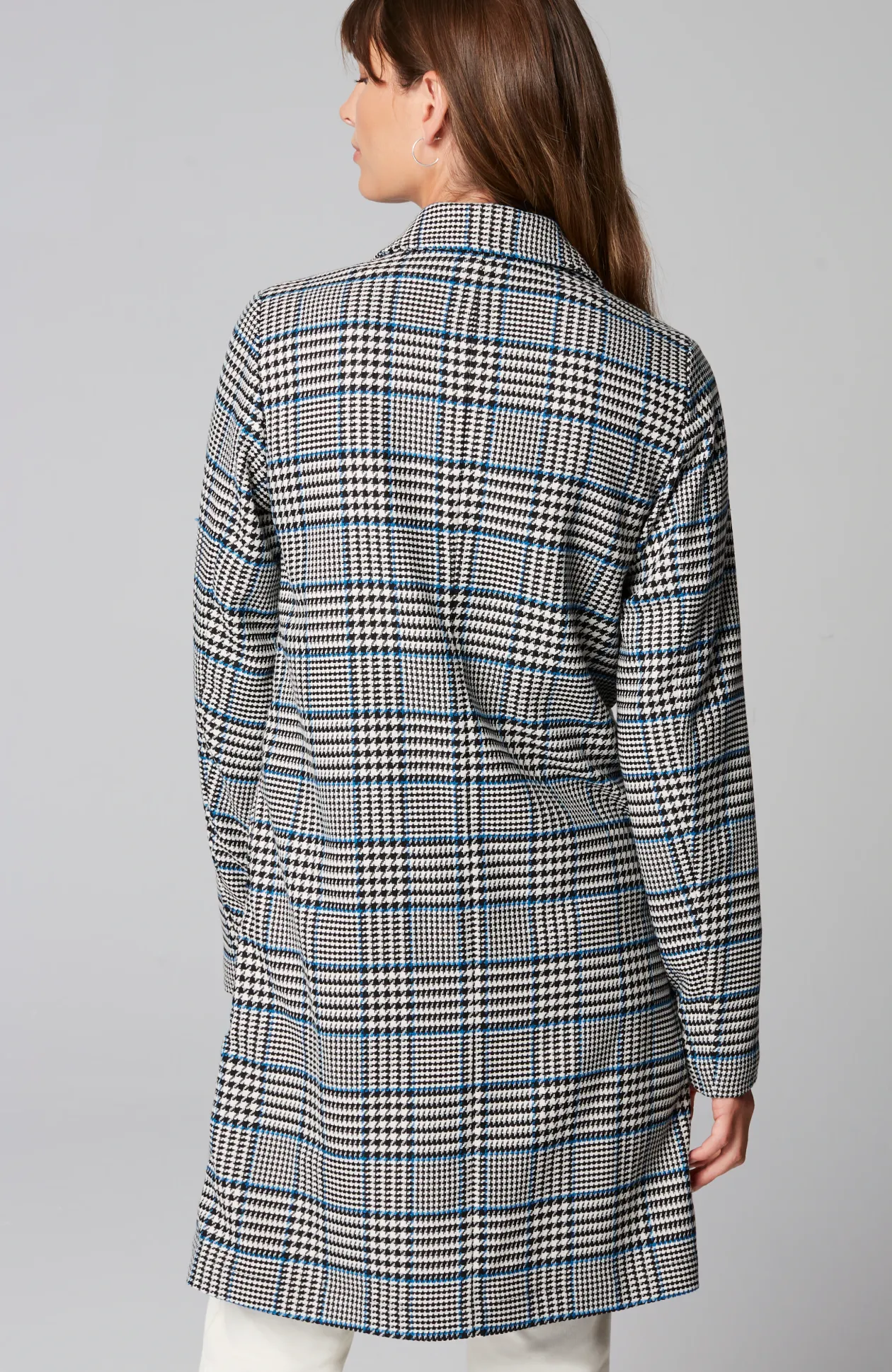 Long Plaid Duster Jacket