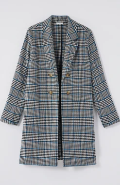 Long Plaid Duster Jacket