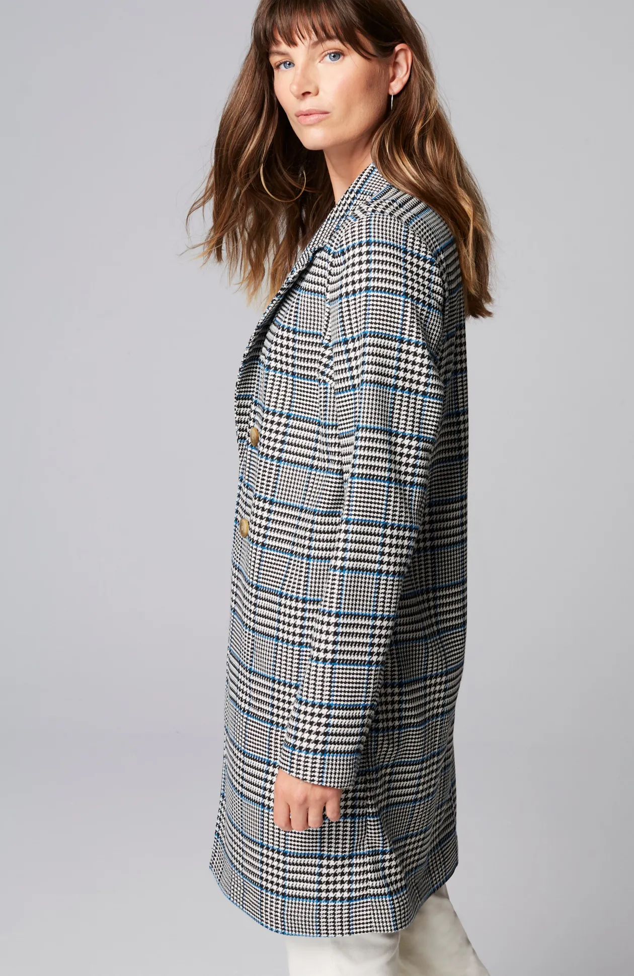 Long Plaid Duster Jacket
