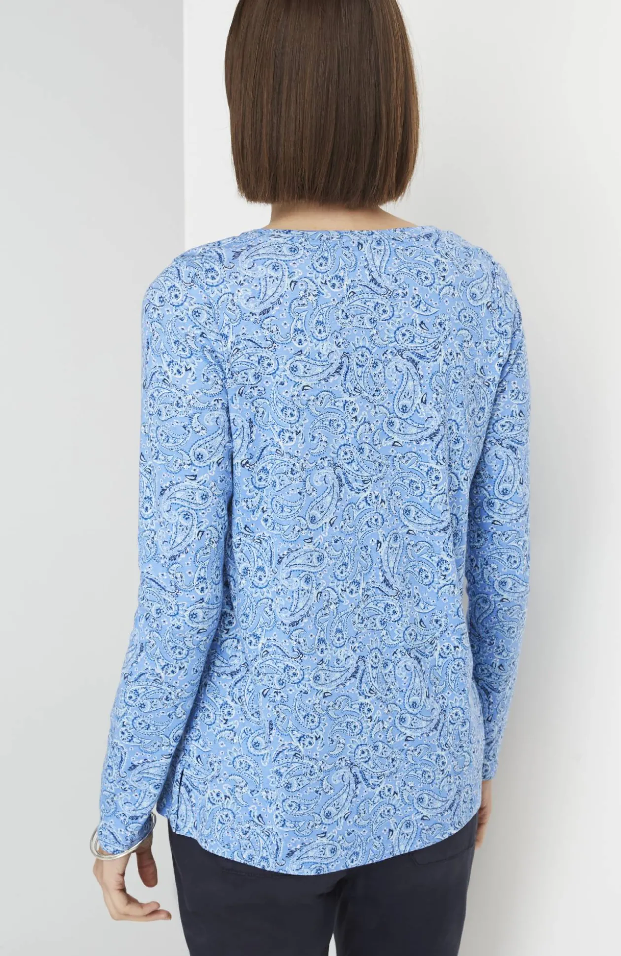 Long-Sleeve Pima Crew-Neck Tee