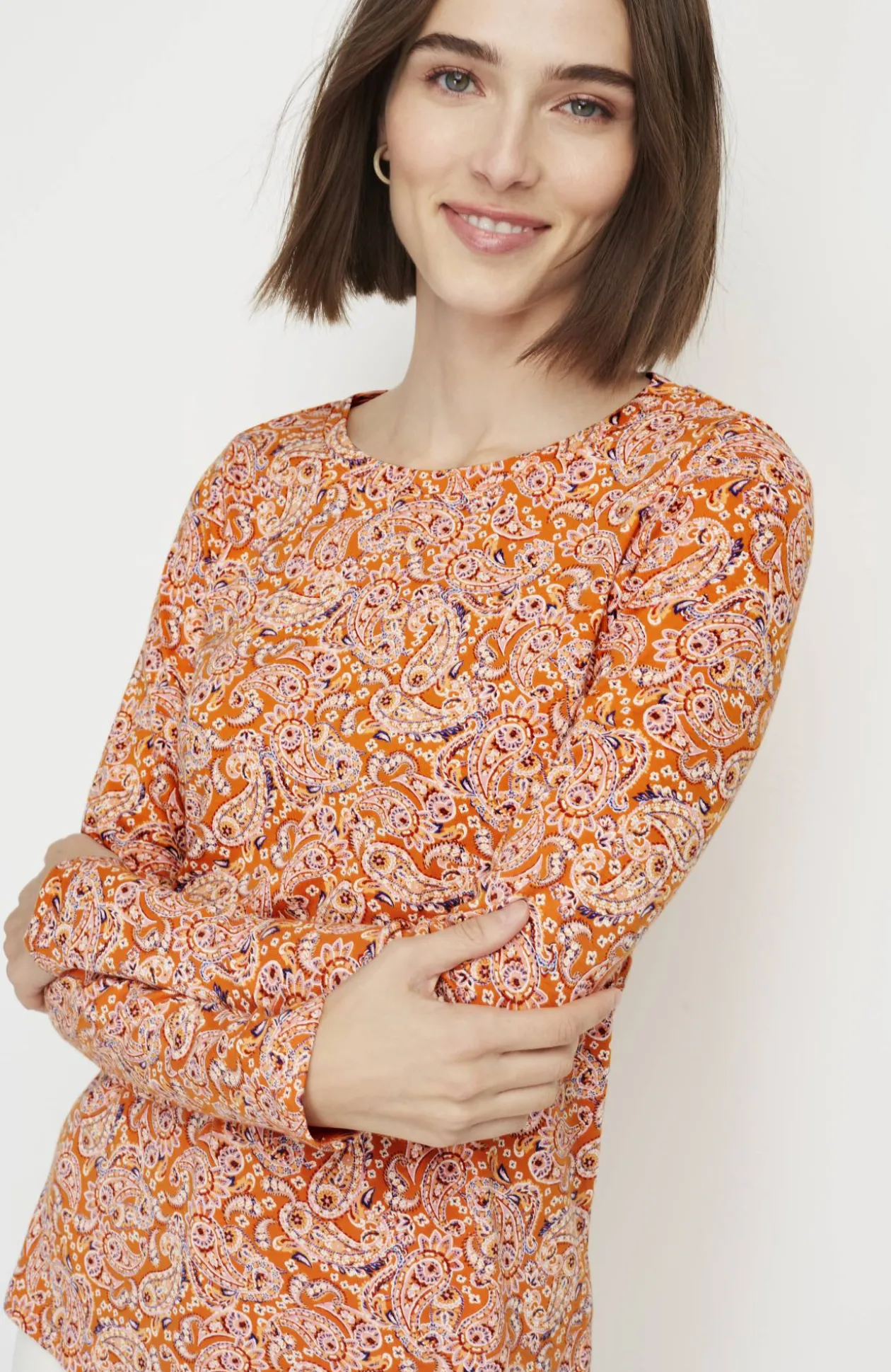 Long-Sleeve Pima Crew-Neck Tee