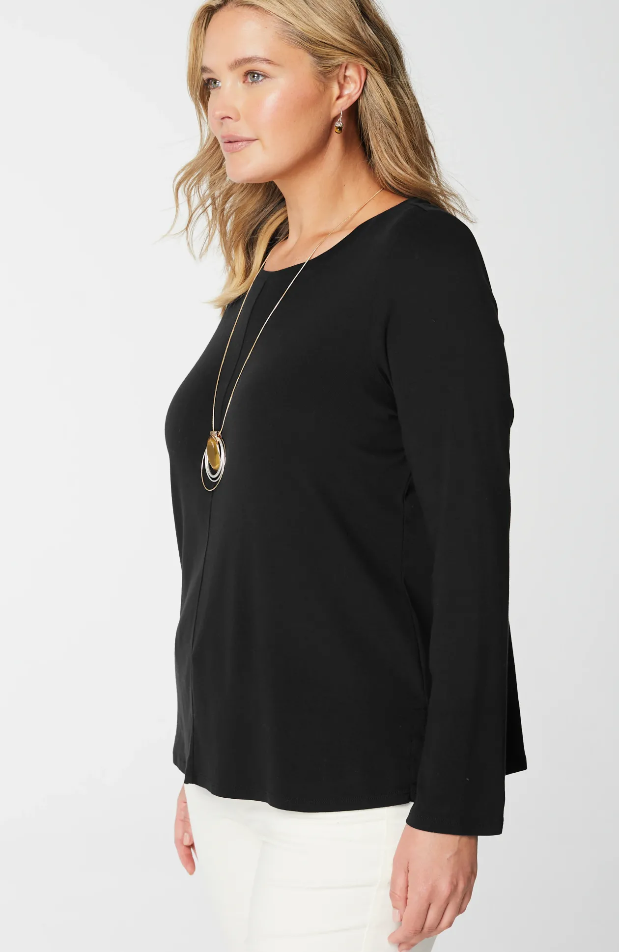 Long-Sleeve Pima Crew-Neck Tee