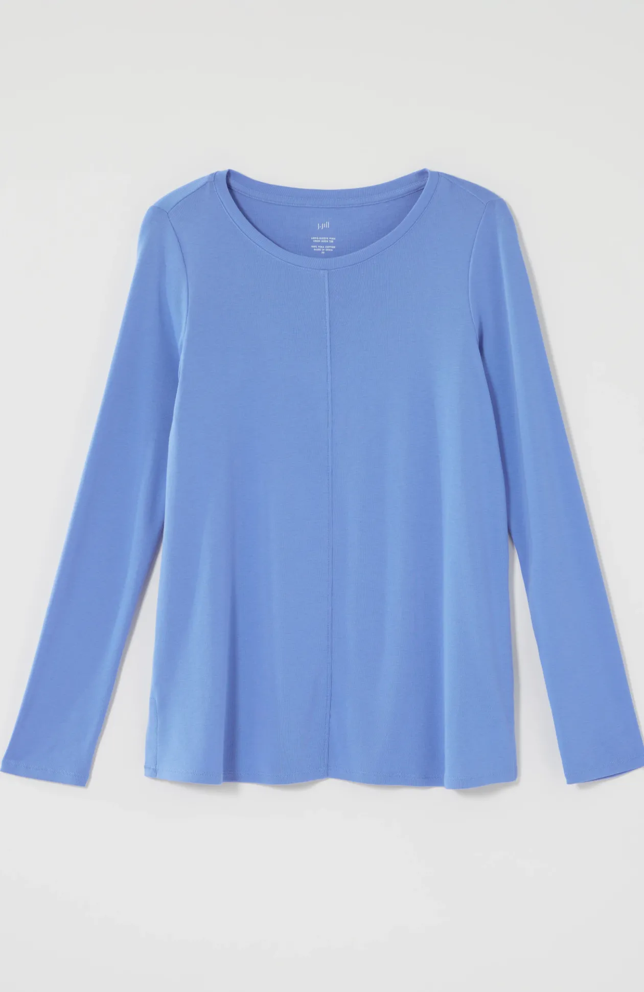Long-Sleeve Pima Crew-Neck Tee