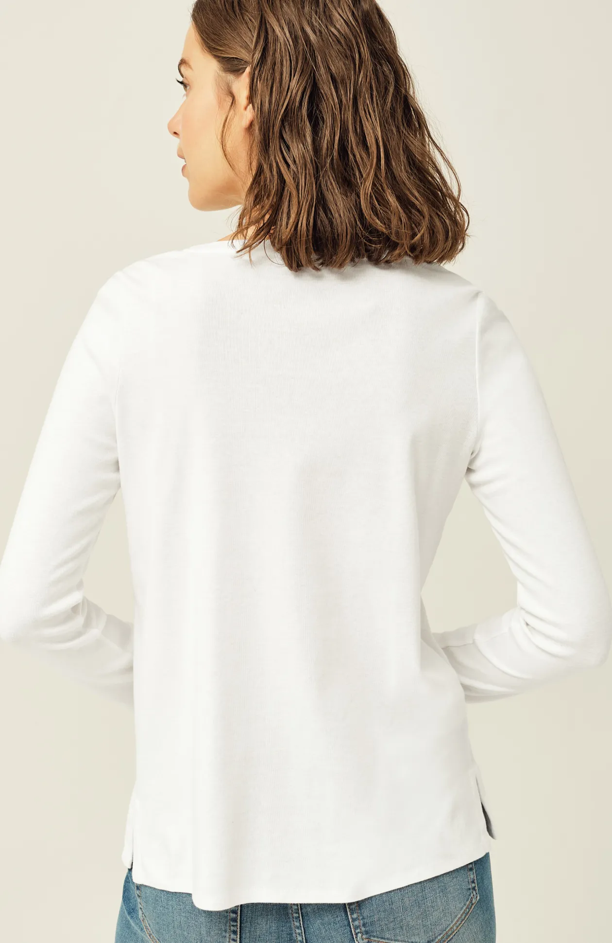 Long-Sleeve Pima Crew-Neck Tee