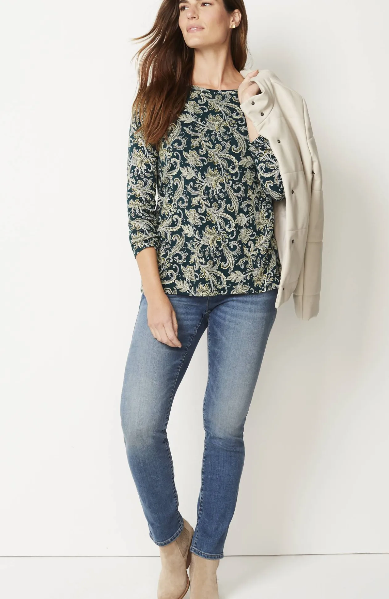 Long-Sleeve Pima Crew-Neck Tee