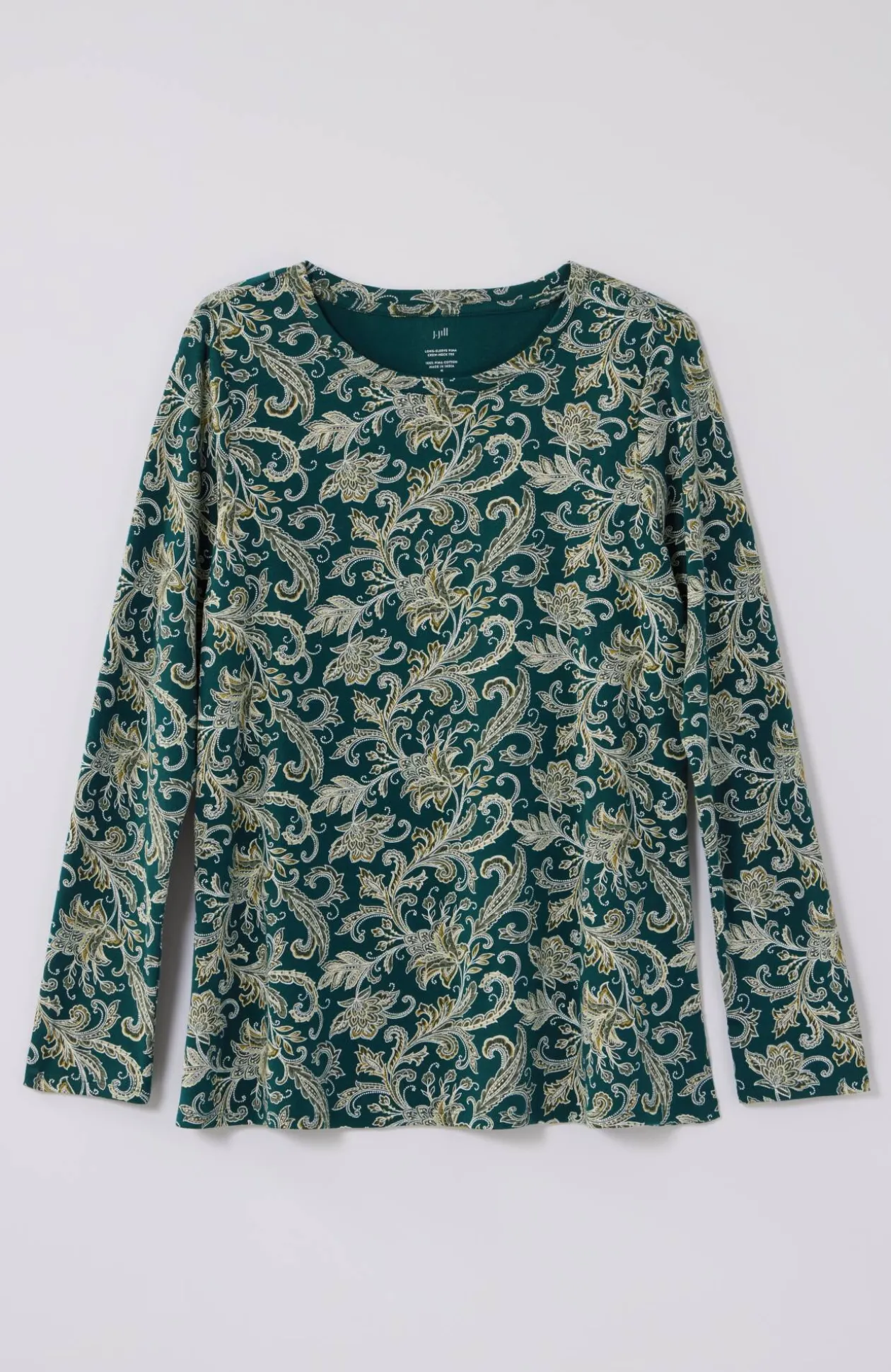 Long-Sleeve Pima Crew-Neck Tee