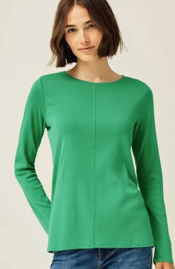 Long-Sleeve Pima Crew-Neck Tee