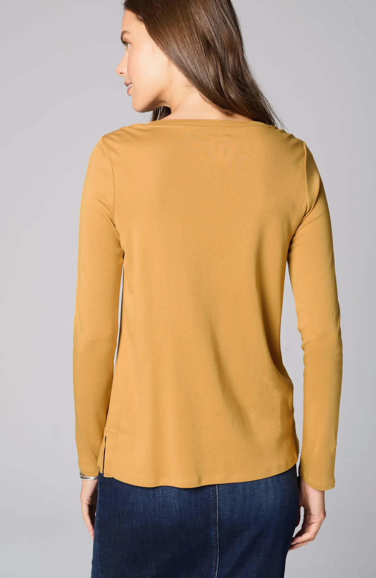 Long-Sleeve Pima Crew-Neck Tee