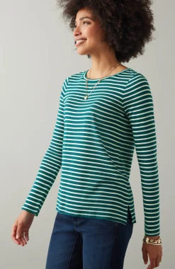 Long-Sleeve Pima Crew-Neck Tee