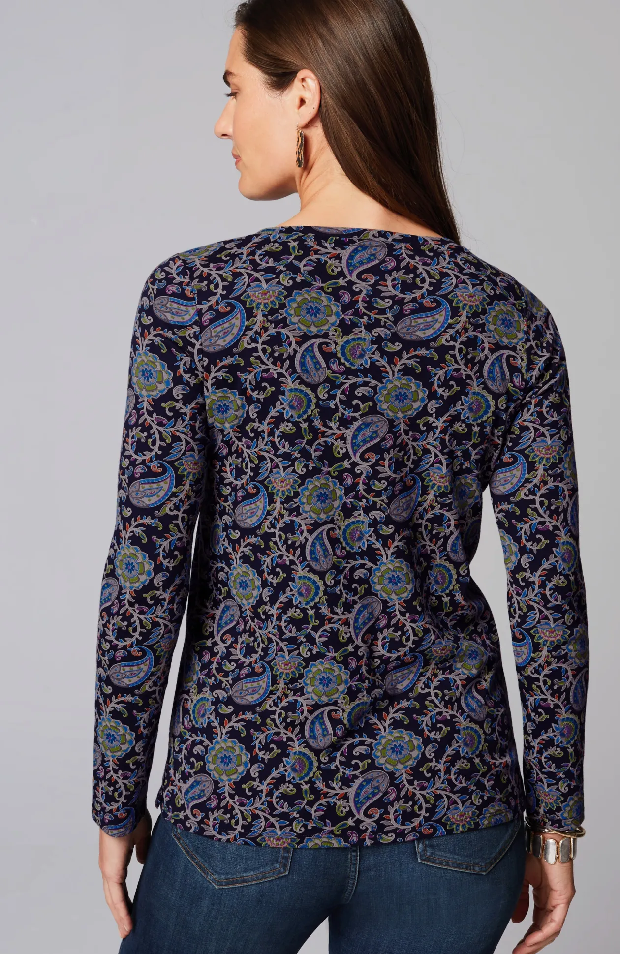 Long-Sleeve Pima Crew-Neck Tee
