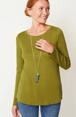 Long-Sleeve Pima Crew-Neck Tee