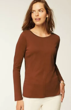 Long-Sleeve Pima Crew-Neck Tee