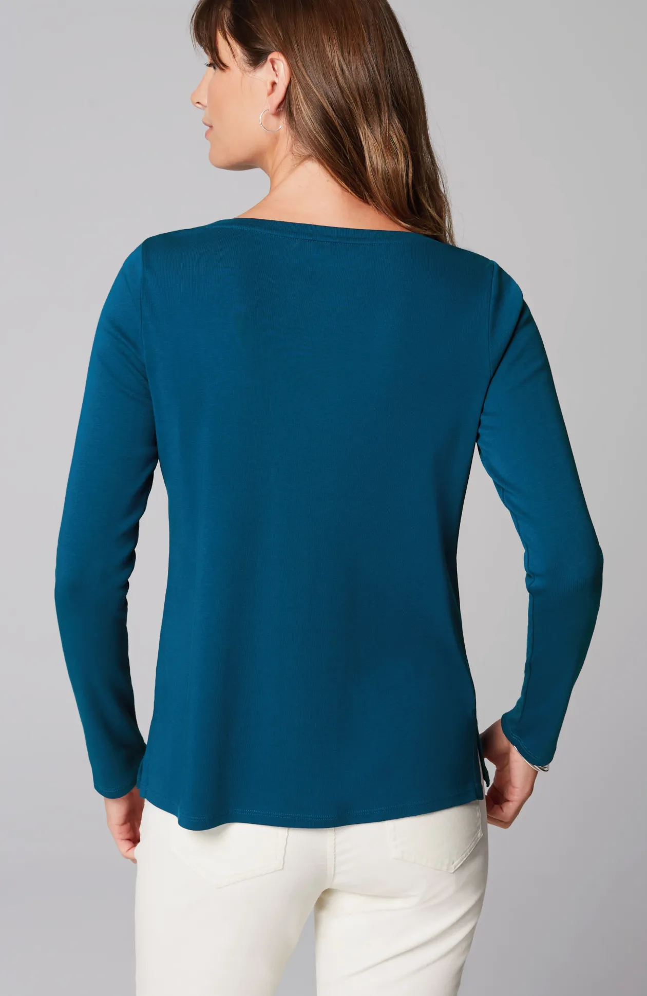 Long-Sleeve Pima Crew-Neck Tee