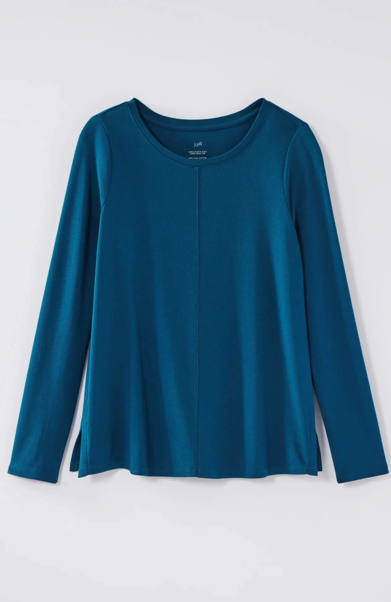 Long-Sleeve Pima Crew-Neck Tee