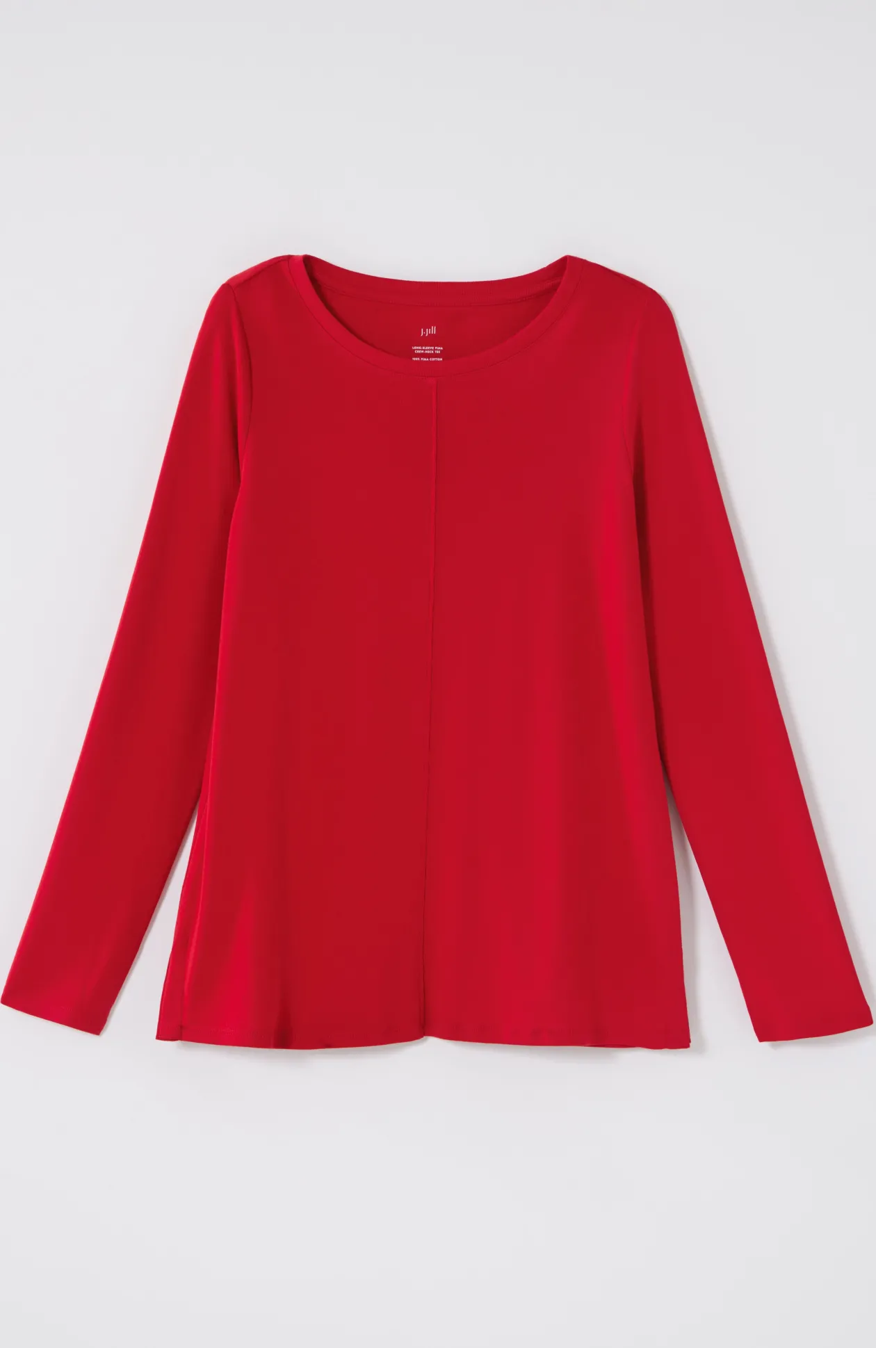 Long-Sleeve Pima Crew-Neck Tee