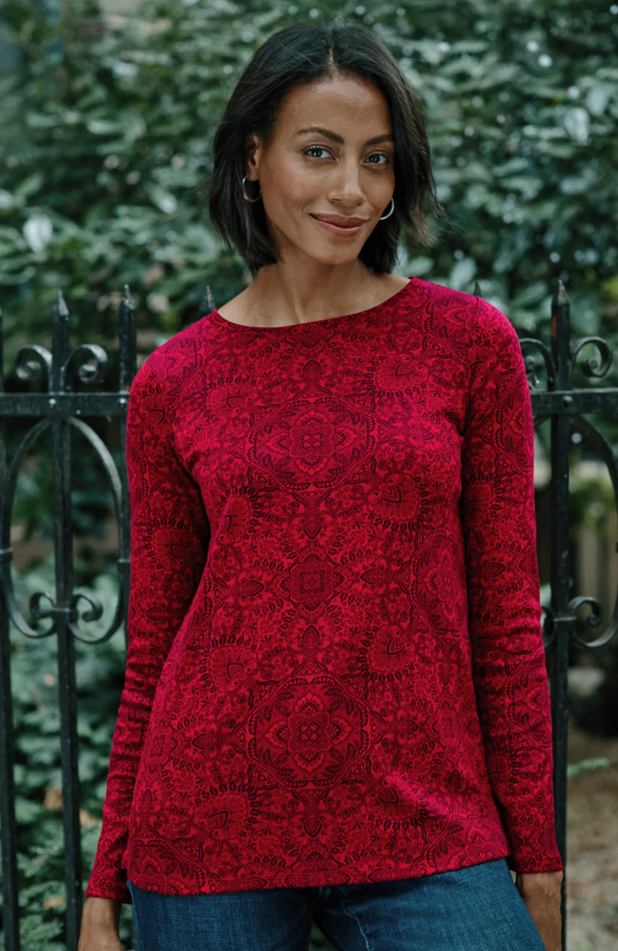 Long-Sleeve Pima Crew-Neck Tee