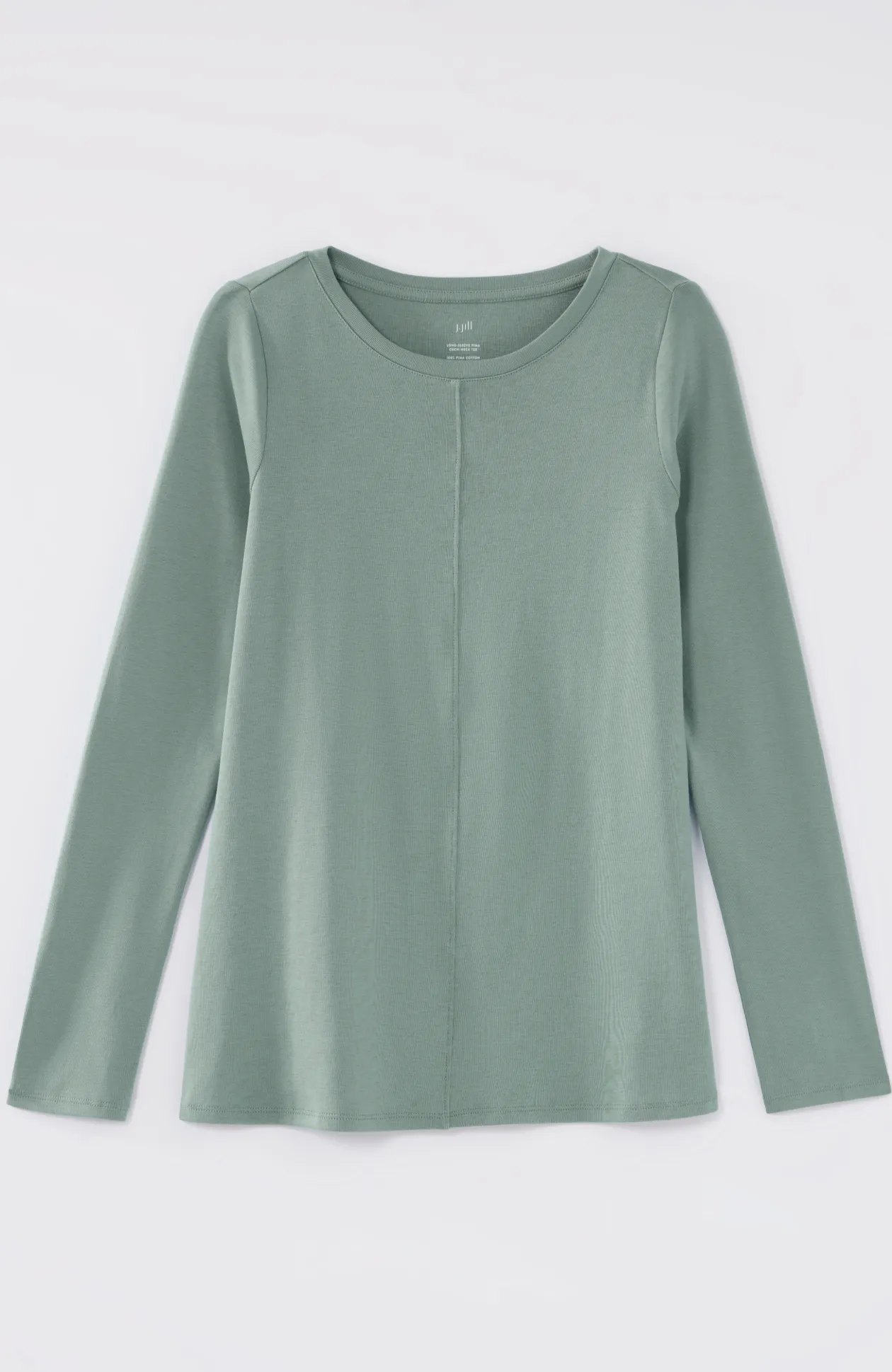 Long-Sleeve Pima Crew-Neck Tee