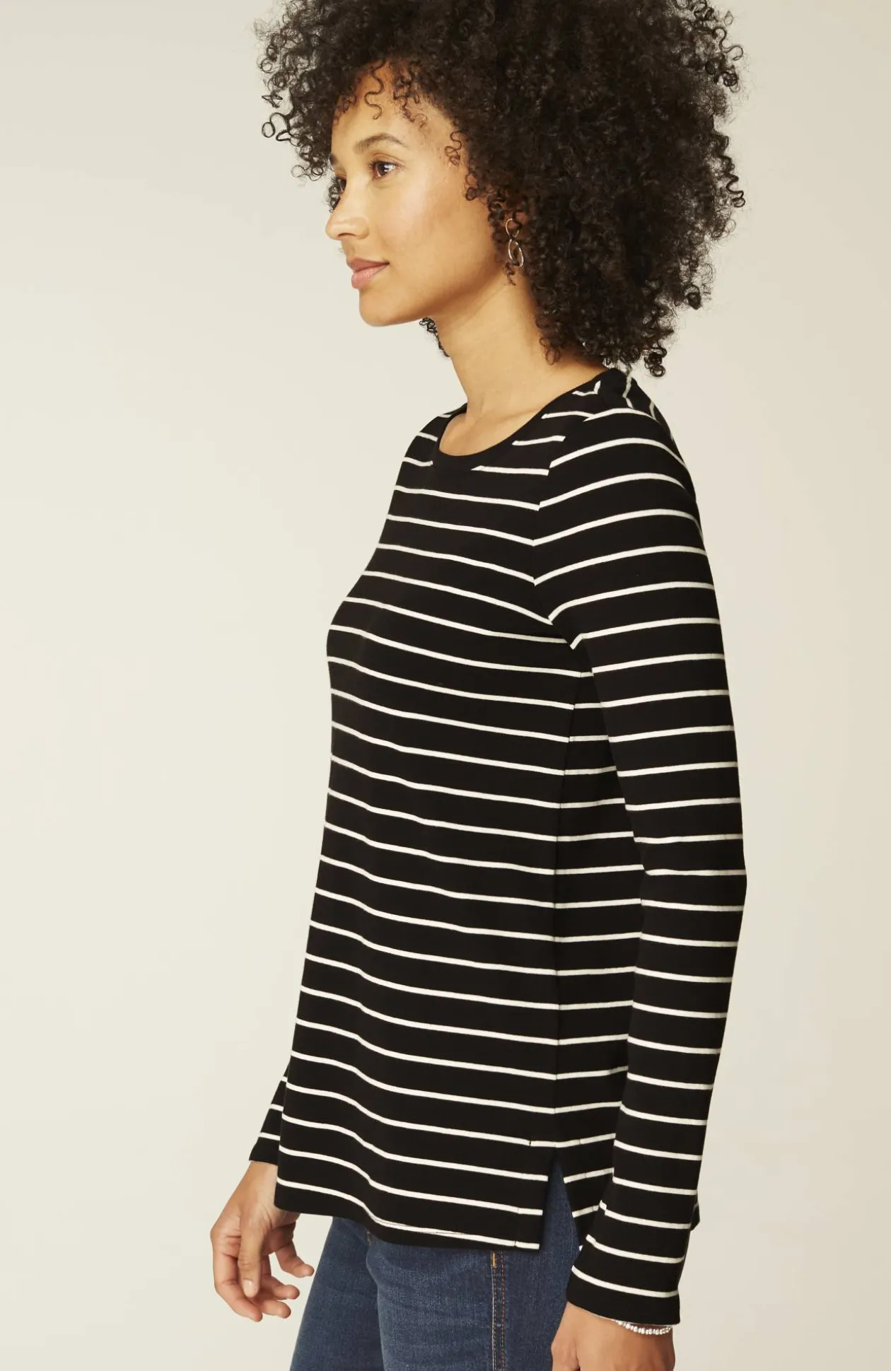 Long-Sleeve Pima Crew-Neck Tee