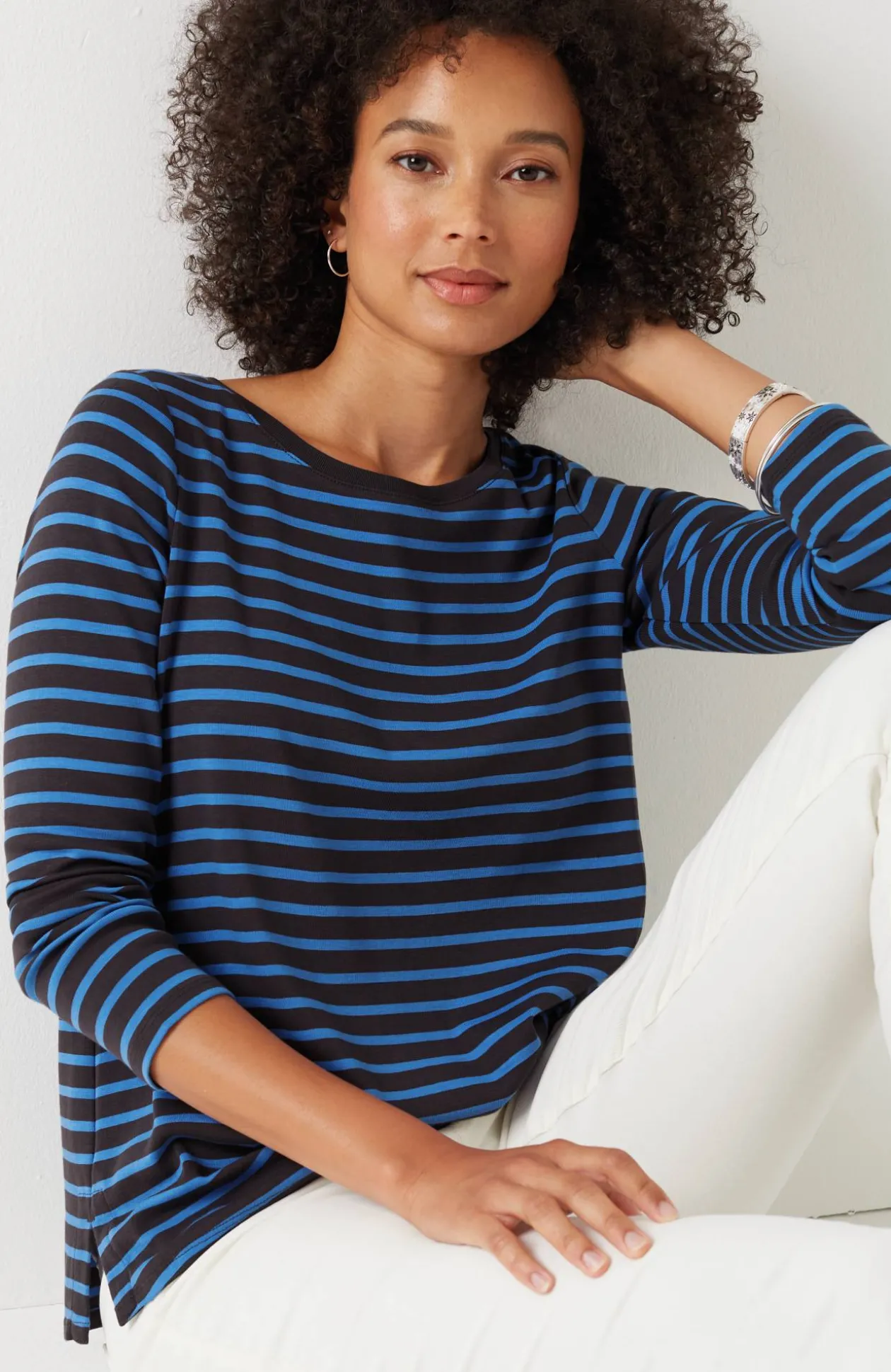 Long-Sleeve Pima Crew-Neck Tee