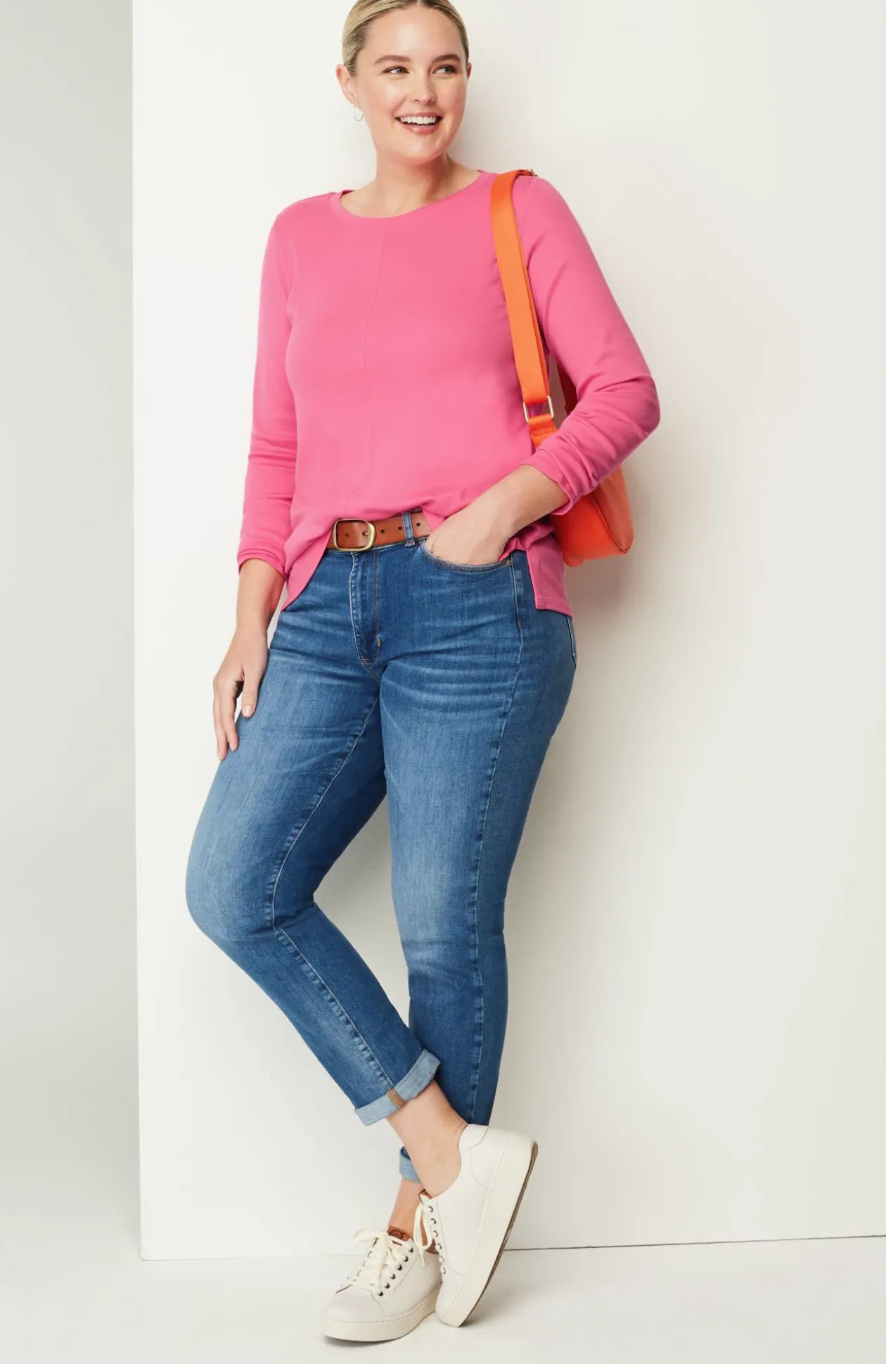 Long-Sleeve Pima Crew-Neck Tee