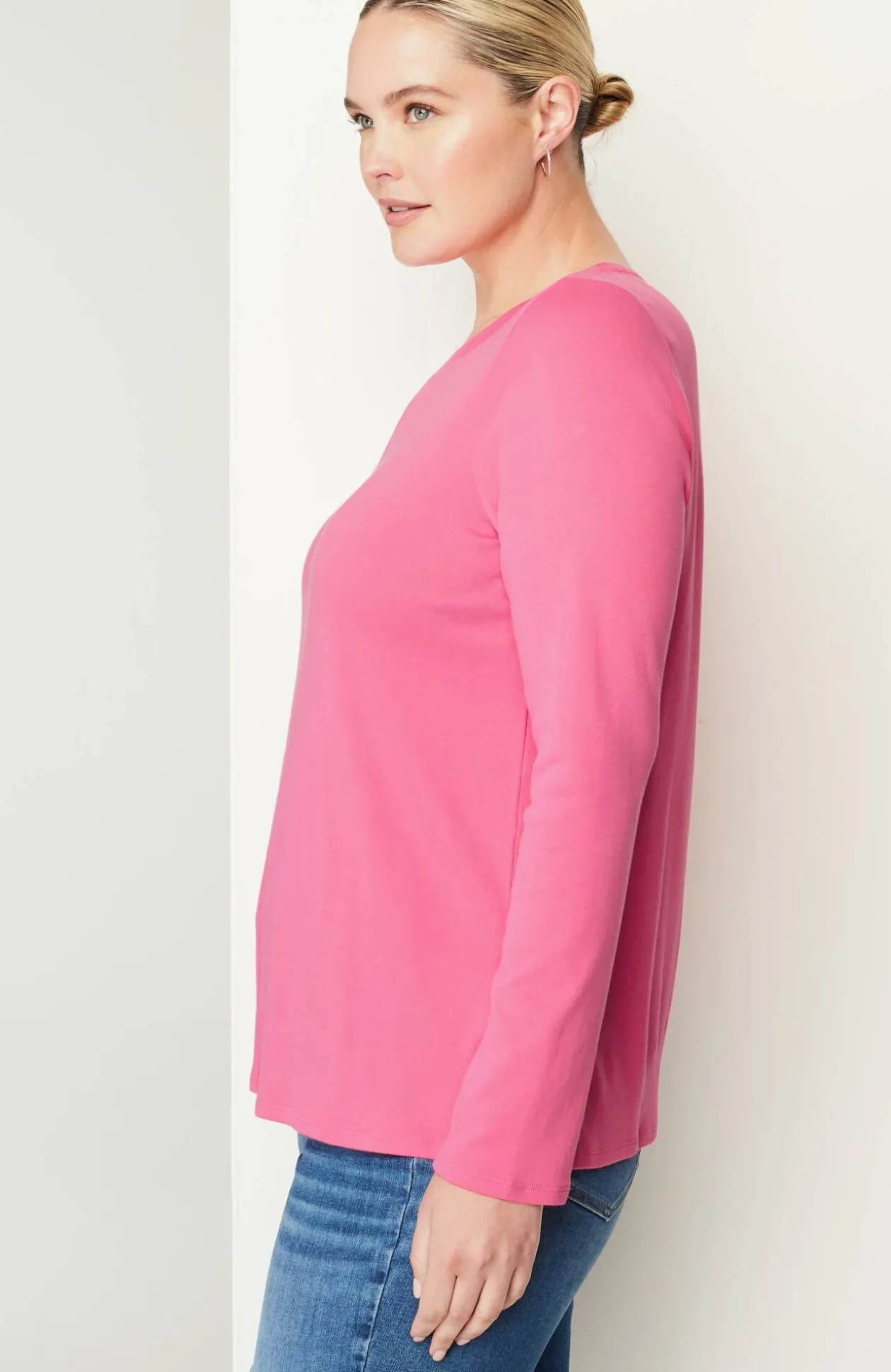 Long-Sleeve Pima Crew-Neck Tee