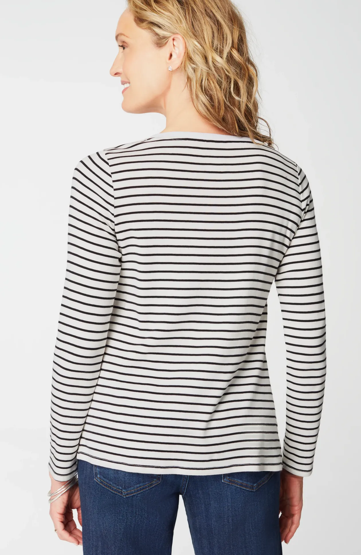 Long-Sleeve Pima Crew-Neck Tee