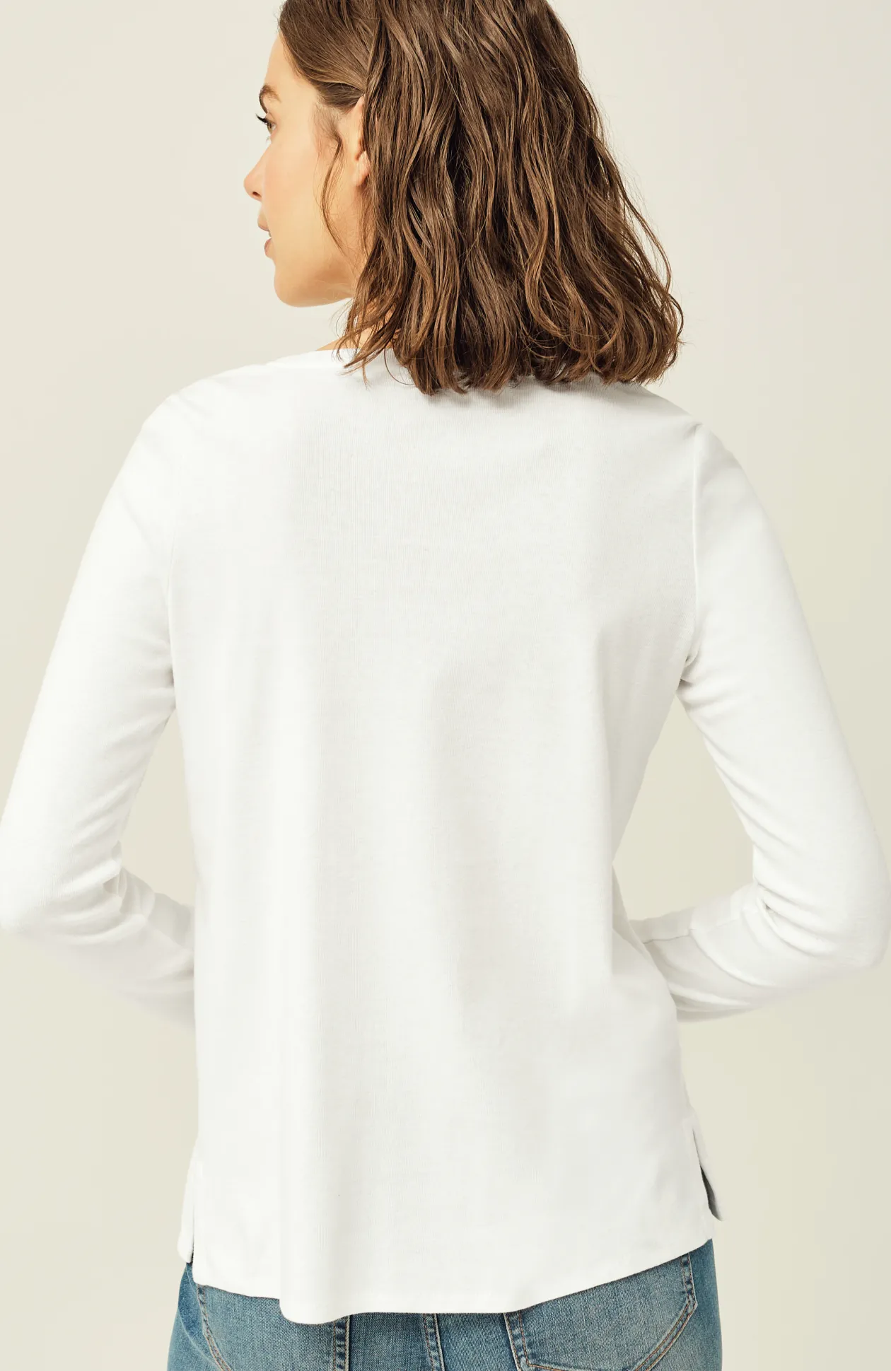 Long-Sleeve Pima Crew-Neck Tee