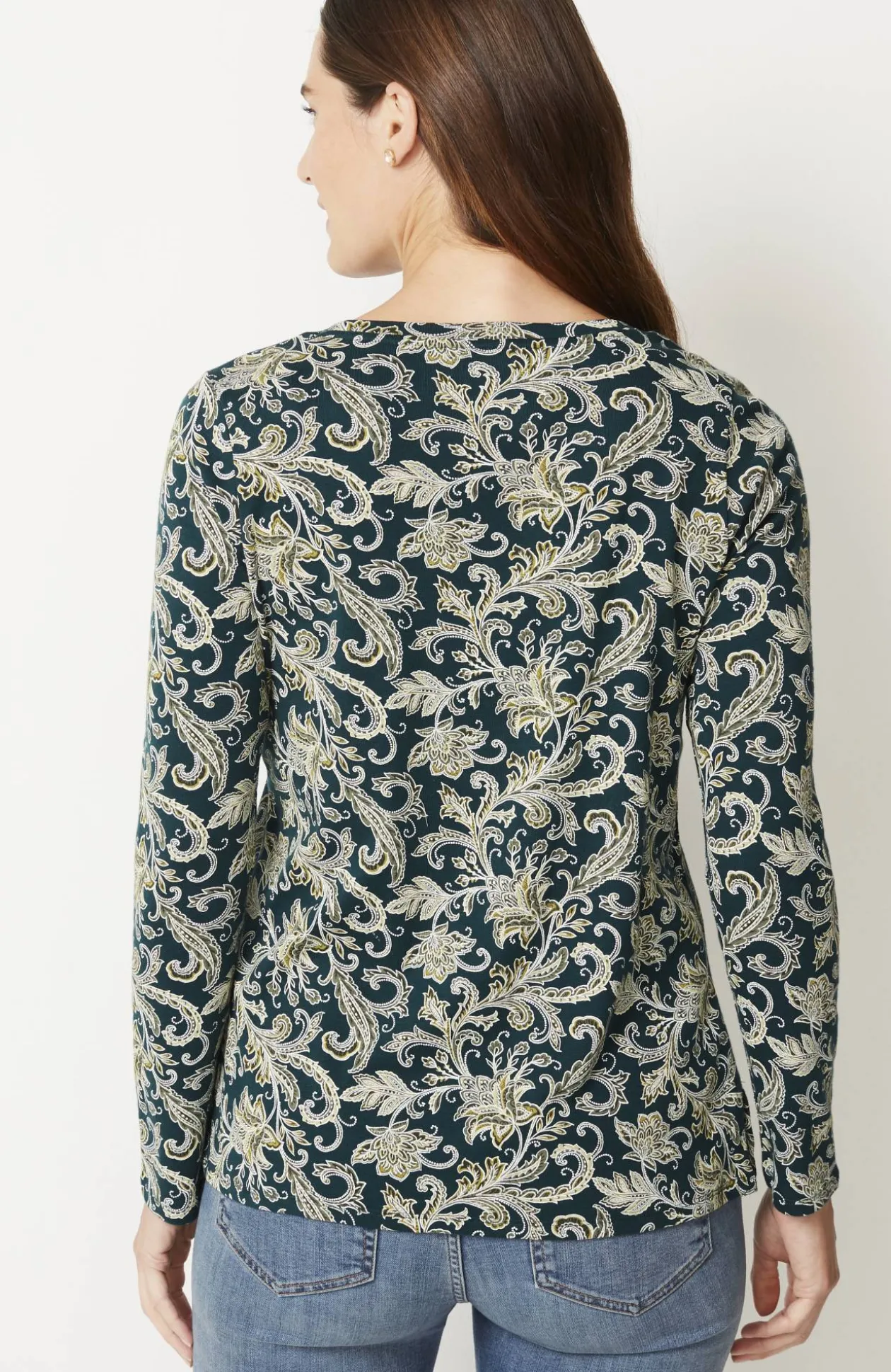 Long-Sleeve Pima Crew-Neck Tee