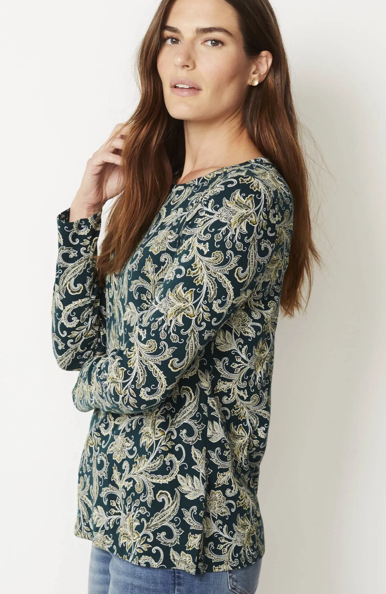 Long-Sleeve Pima Crew-Neck Tee