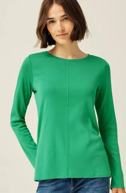 Long-Sleeve Pima Crew-Neck Tee