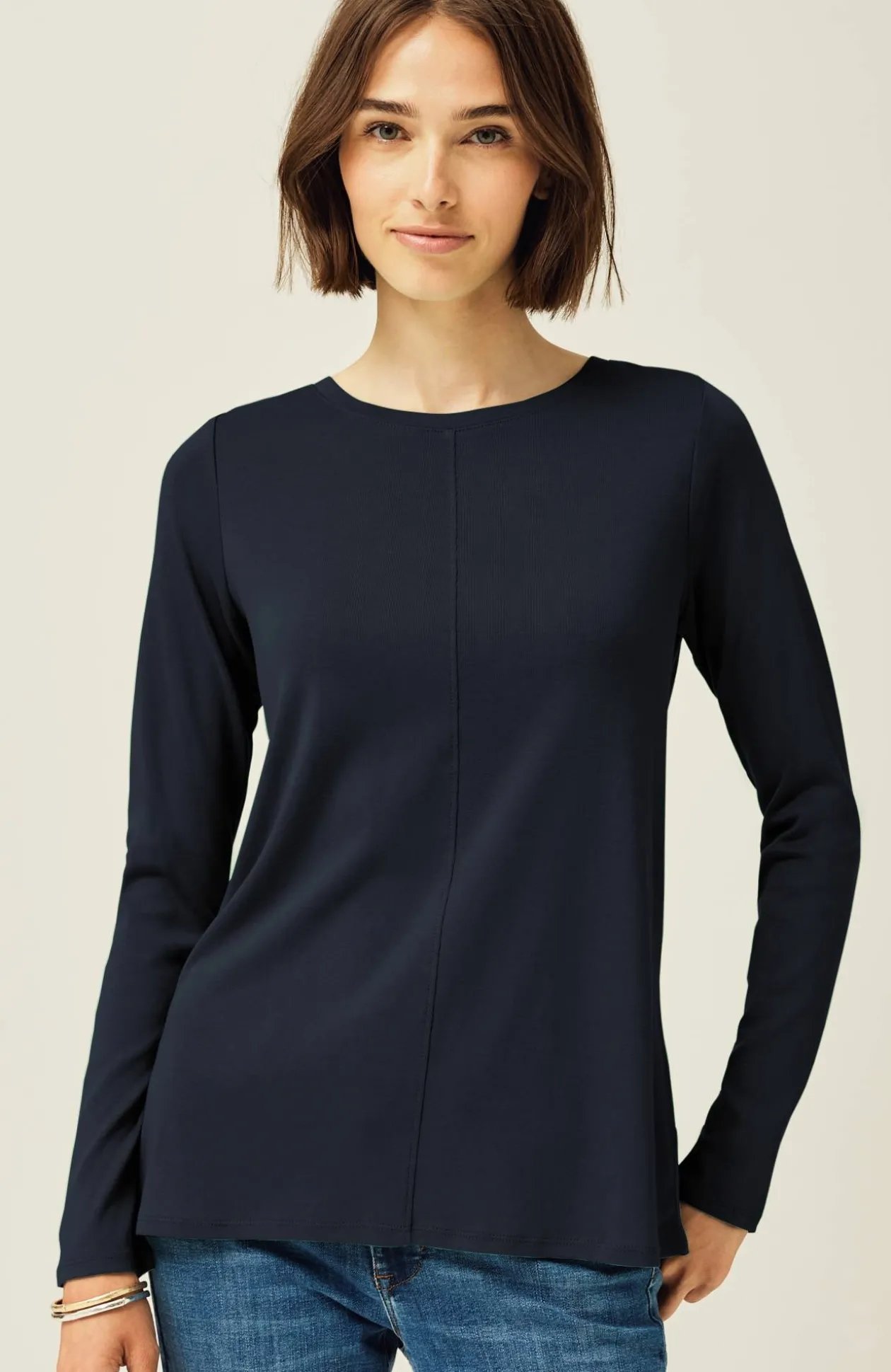 Long-Sleeve Pima Crew-Neck Tee