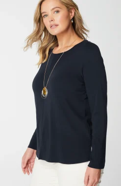 Long-Sleeve Pima Crew-Neck Tee