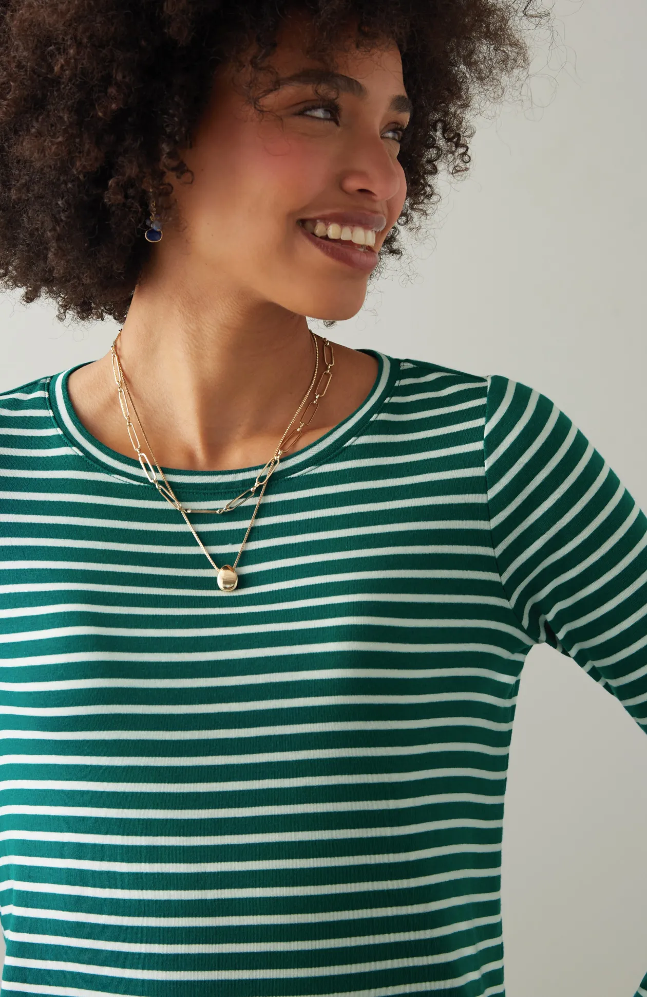 Long-Sleeve Pima Crew-Neck Tee
