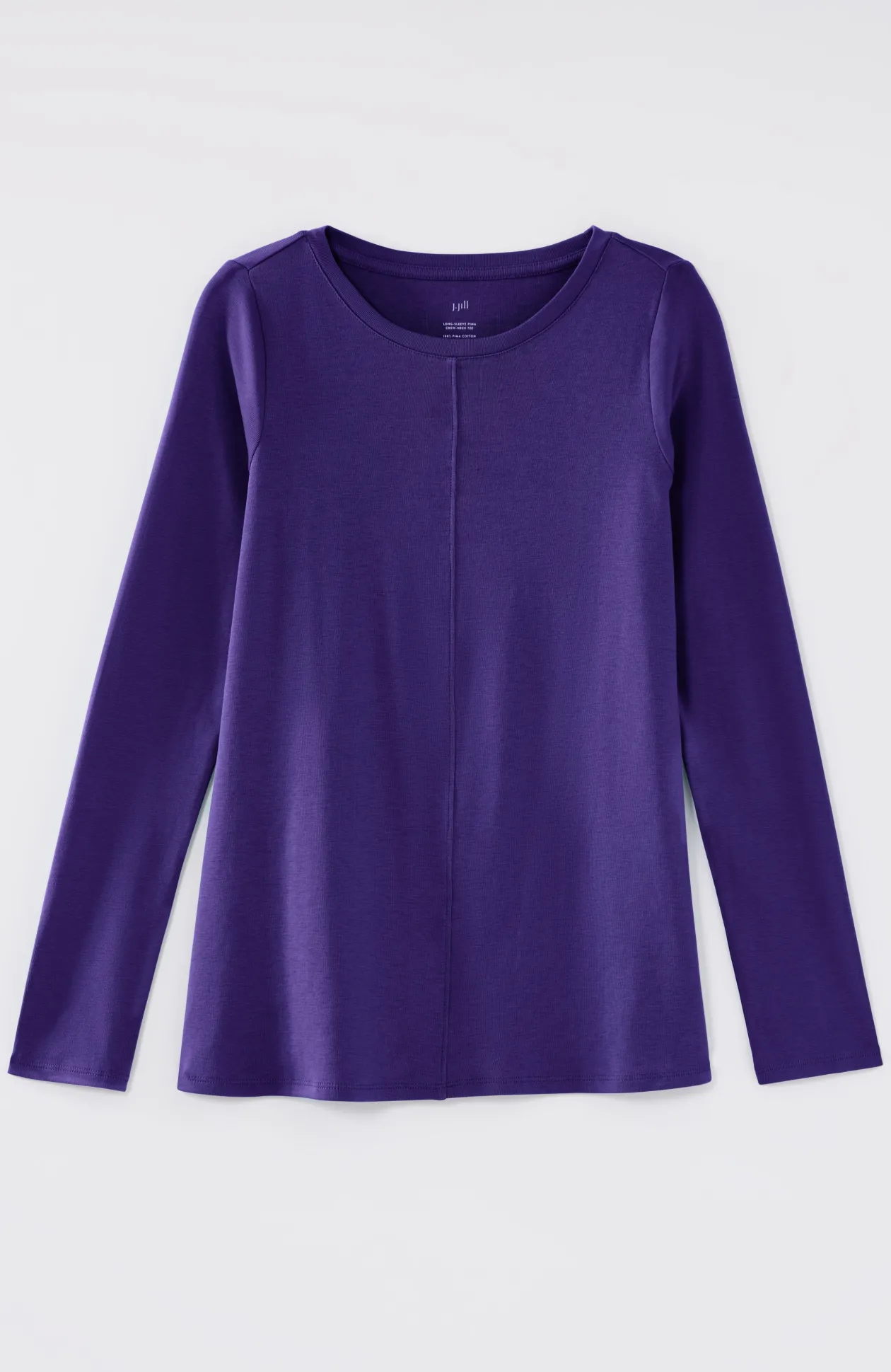 Long-Sleeve Pima Crew-Neck Tee