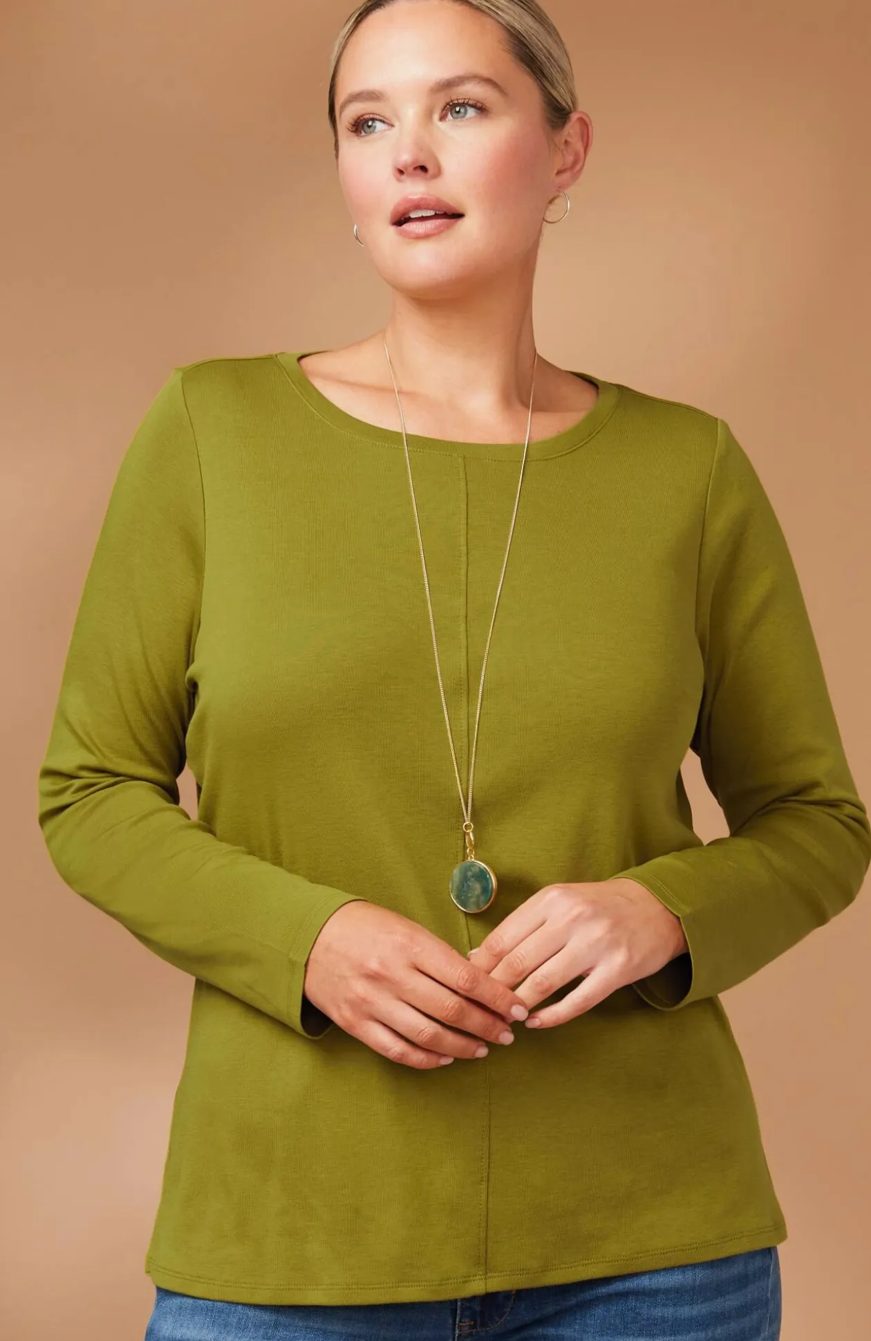 Long-Sleeve Pima Crew-Neck Tee