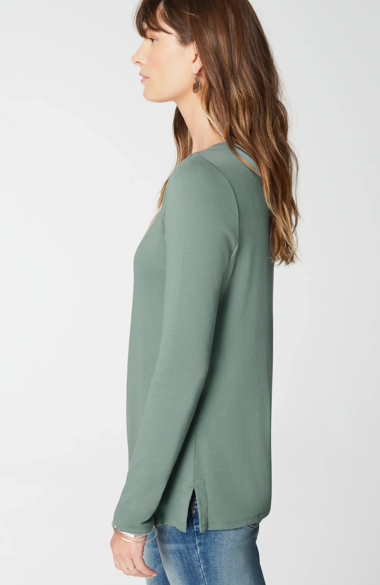 Long-Sleeve Pima Crew-Neck Tee