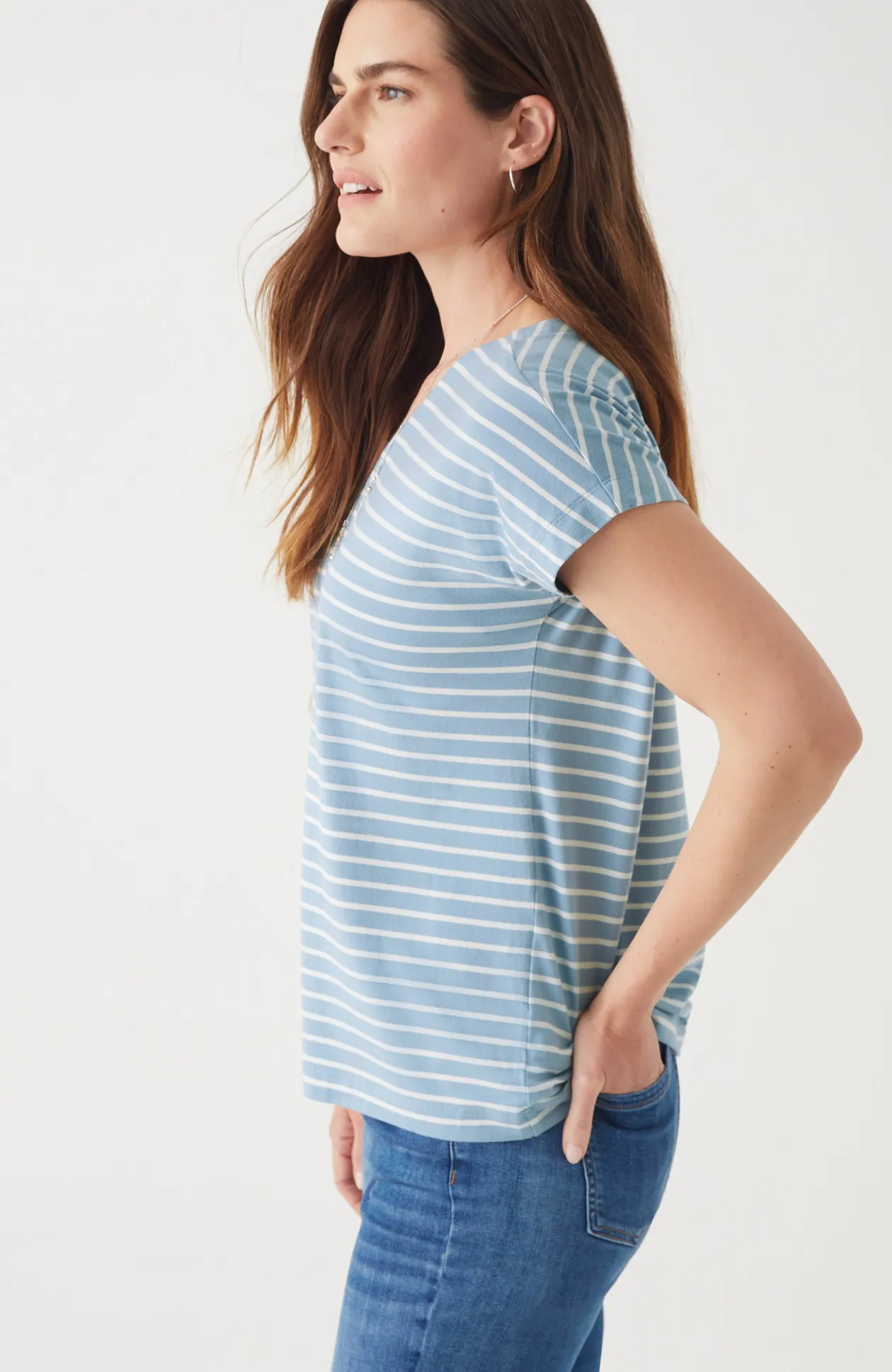 Luxe Supima® Pleat-Back Tee
