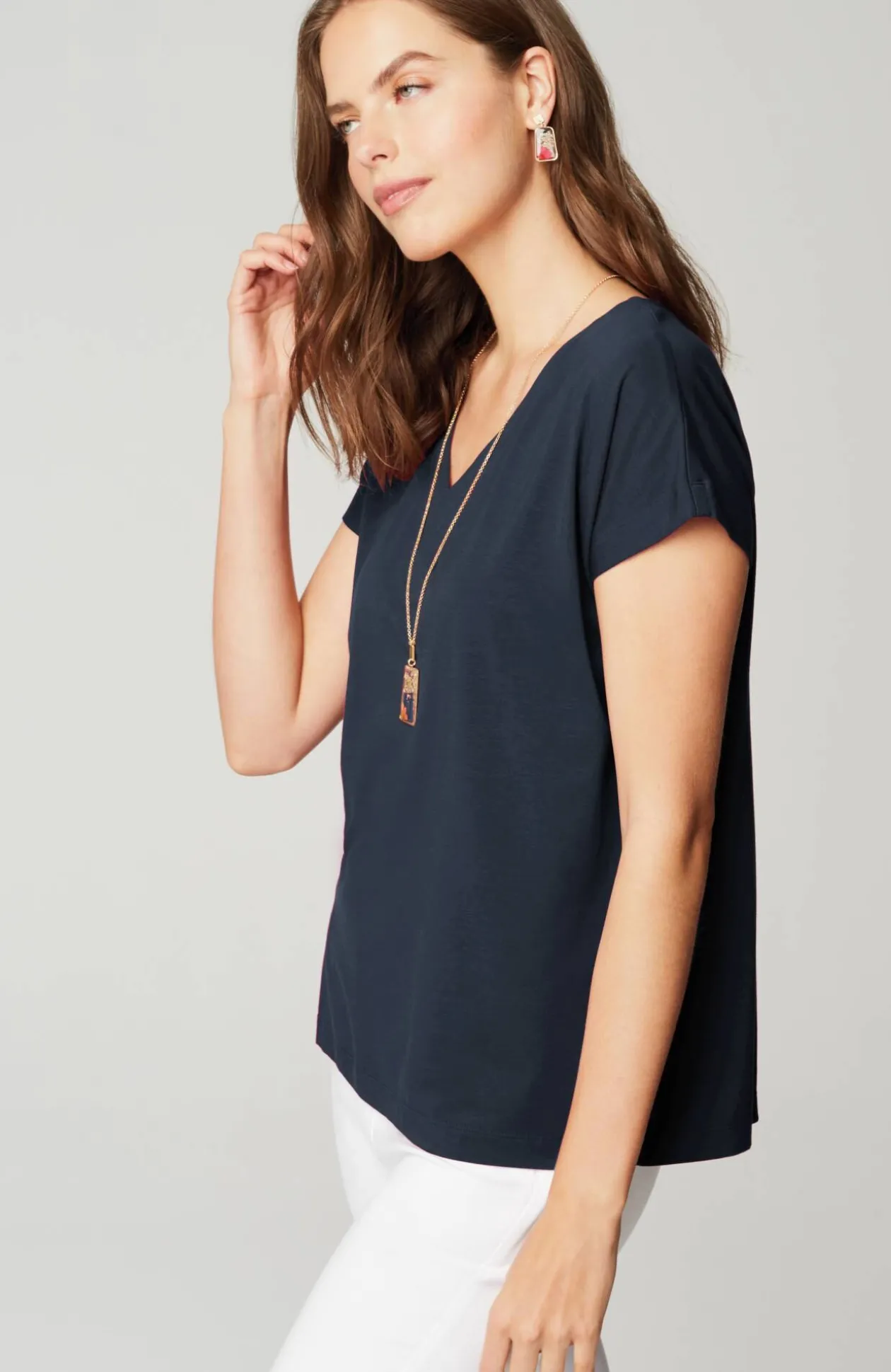 Luxe Supima® Pleat-Back Tee