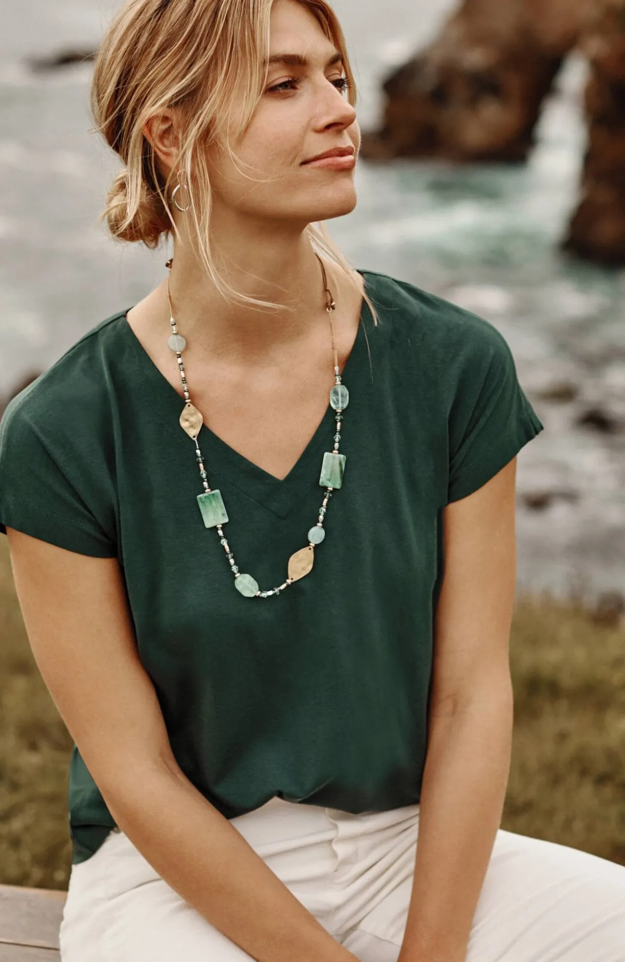 Luxe Supima® Pleat-Back Tee