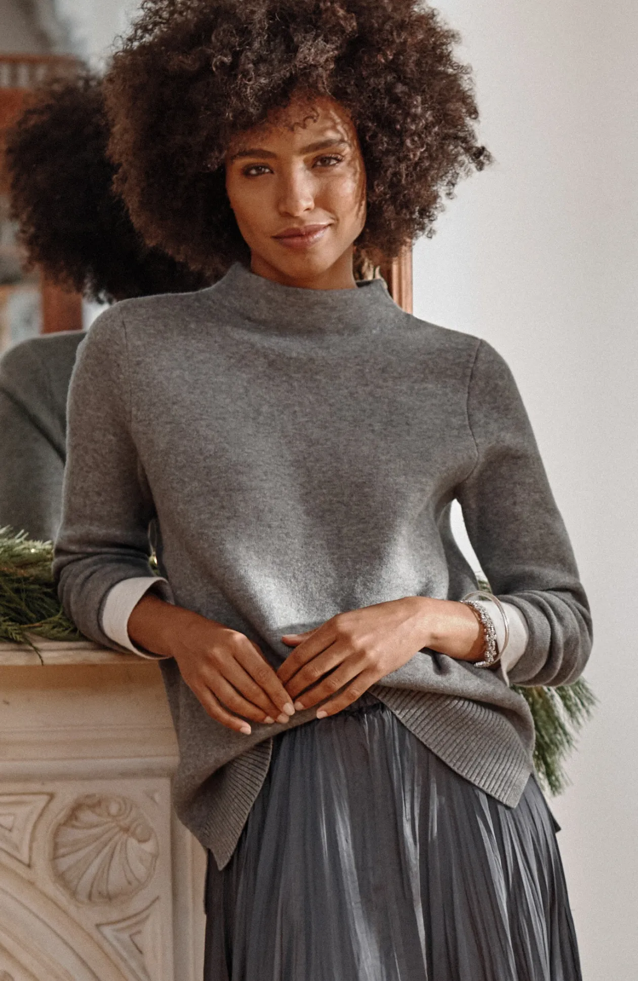 Majestic Funnel-Neck Sweater