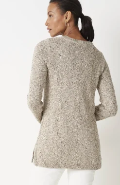 Marled V-Neck Speckled Sweater