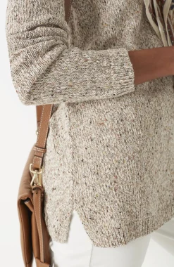 Marled V-Neck Speckled Sweater