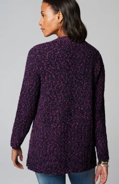 Marled V-Neck Speckled Sweater