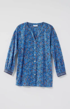 Mixed-Florals Border-Printed Top