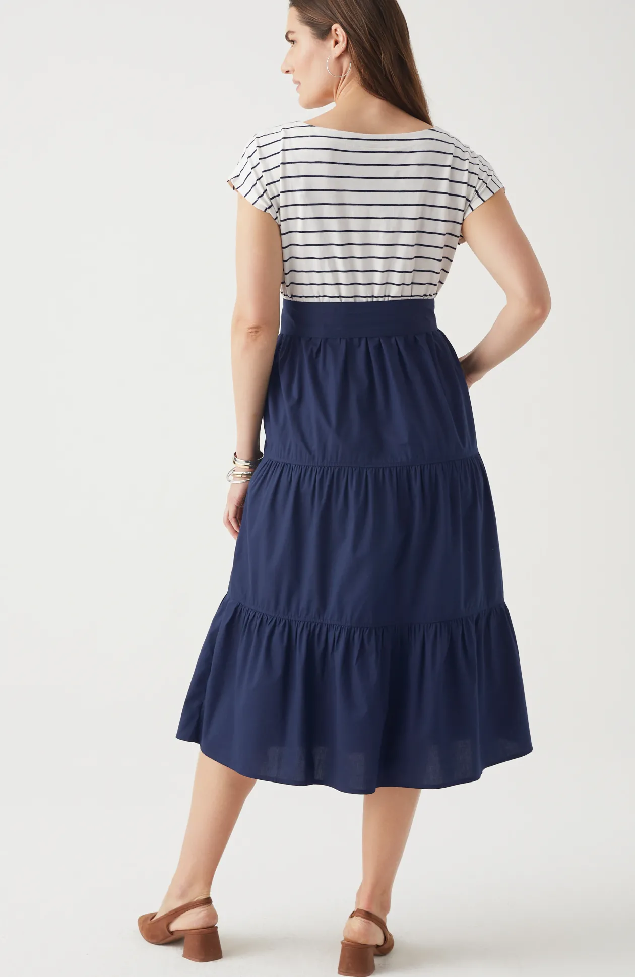Mixed-Media A-Line Dress