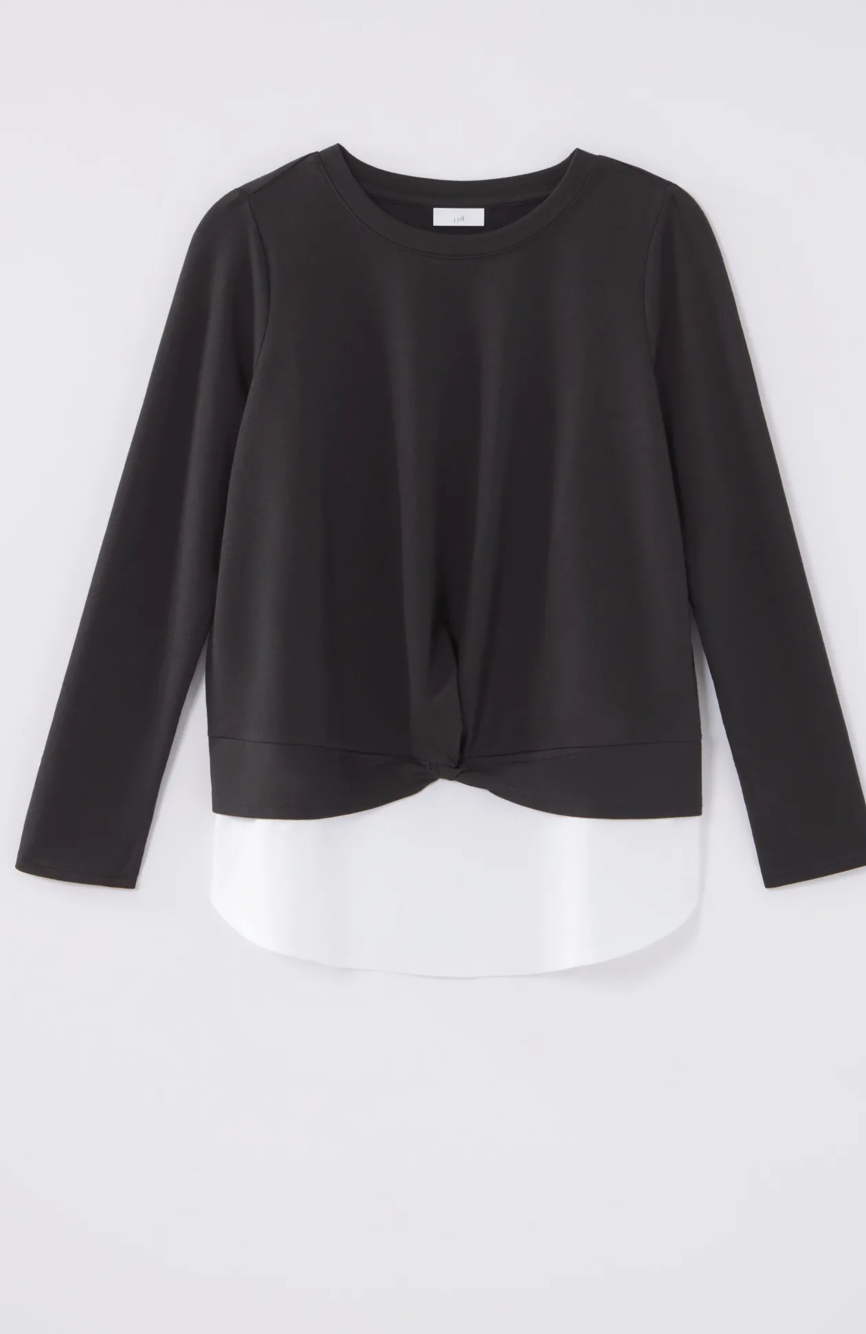 Mixed-Media Twist-Front Top