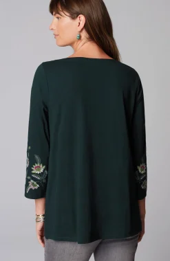 Multicolor-Embroidered Top